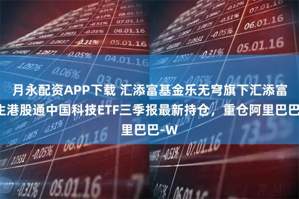 月永配资APP下载 汇添富基金乐无穹旗下汇添富恒生港股通中国科技ETF三季报最新持仓，重仓阿里巴巴-W